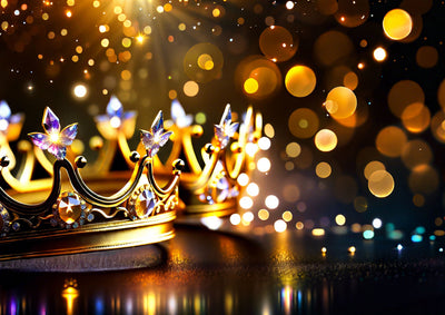 Golden Crown with Bokeh Background Cutting Board Sublimation Regulrcrative 
