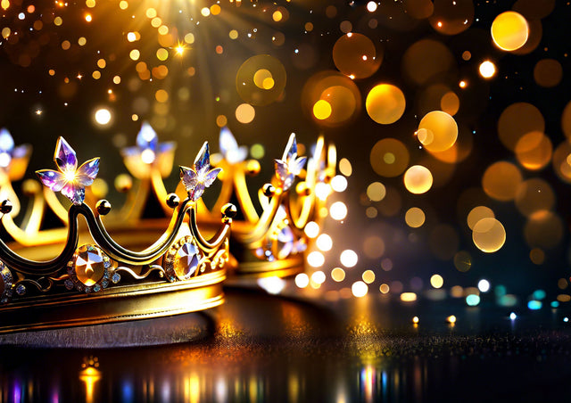 Golden Crown with Bokeh Background Cutting Board Sublimation Regulrcrative 