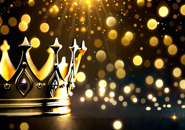 Golden Crown with Bokeh Background Cutting Board Sublimation Regulrcrative 