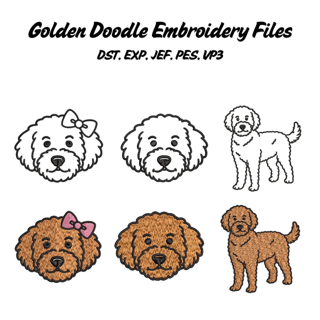 Golden Doodle Bundle - Embroidery Files Embroidery/Applique DESIGNS Stitched Haus 