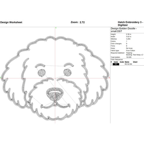 Golden Doodle Bundle with Bow Embroidery/Applique DESIGNS Stitched Haus 