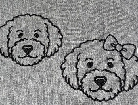 Golden Doodle Bundle with Bow Embroidery/Applique DESIGNS Stitched Haus 