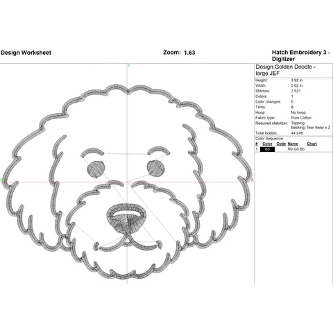 Golden Doodle Bundle with Bow Embroidery/Applique DESIGNS Stitched Haus 