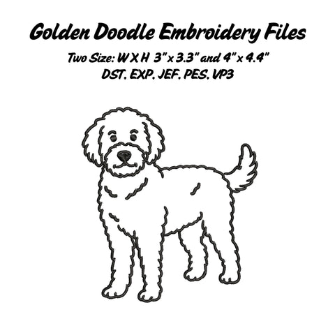 Golden Doodle Bundle with Bow Embroidery/Applique DESIGNS Stitched Haus 
