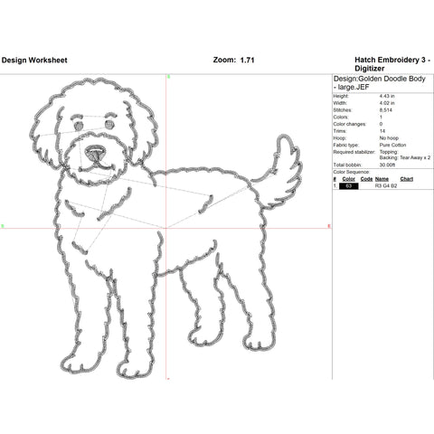 Golden Doodle Bundle with Bow Embroidery/Applique DESIGNS Stitched Haus 