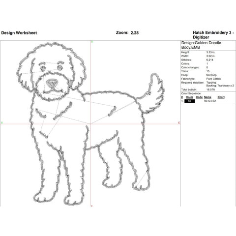 Golden Doodle Bundle with Bow Embroidery/Applique DESIGNS Stitched Haus 