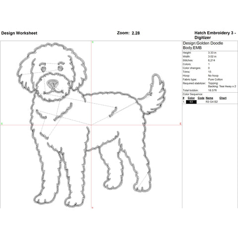 Golden Doodle Bundle with Bow Embroidery/Applique DESIGNS Stitched Haus 