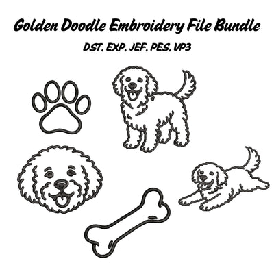 Golden Doodle Embroidery File Bundle Embroidery/Applique DESIGNS Stitched Haus 