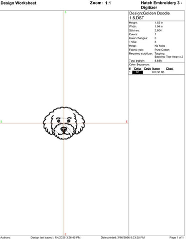 Golden Doodle Embroidery File Embroidery/Applique DESIGNS Stitched Haus 