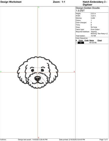 Golden Doodle Embroidery File Embroidery/Applique DESIGNS Stitched Haus 