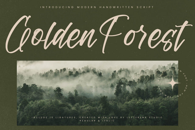 Golden Forest - Modern Handwritten Script Font Letterena Studios 