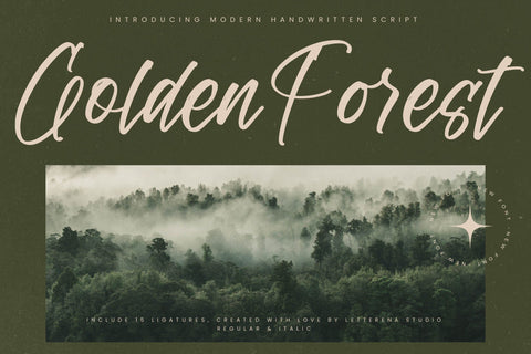 Golden Forest - Modern Handwritten Script Font Letterena Studios 
