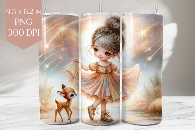 Golden Girl & Fawn Tumbler Wrap Sublimation BijouBay 