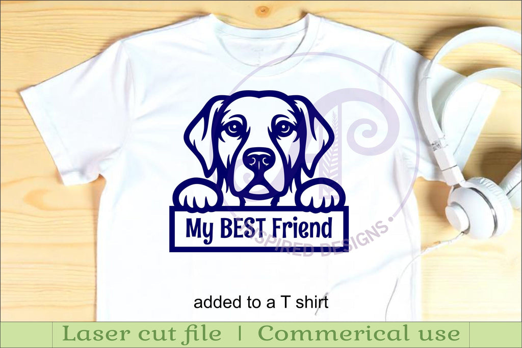 Golden Labrador dog name sign svg laser cut file - So Fontsy