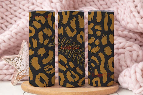Golden Leopard 20oz Tumbler Wrap Sublimation DesignSVG 