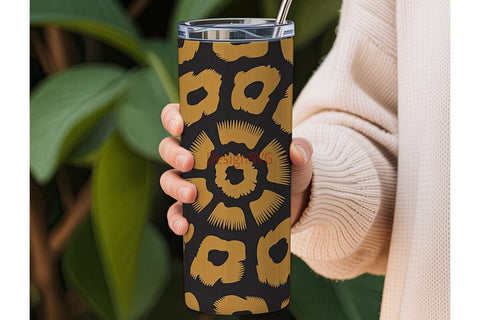 Golden Leopard 20oz Tumbler Wrap Sublimation DesignSVG 