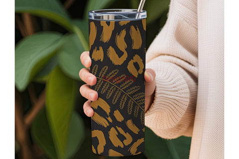 Golden Leopard 20oz Tumbler Wrap Sublimation DesignSVG 