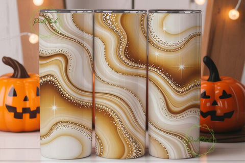 Golden Marble Glitter 20oz Tumbler Wrap Sublimation PixelChick 