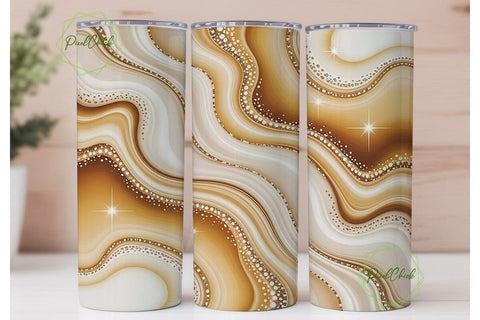 Golden Marble Glitter 20oz Tumbler Wrap Sublimation PixelChick 