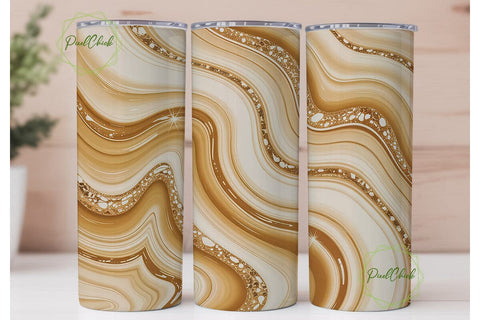 Golden Marble Glitter 20oz Tumbler Wrap Sublimation PixelChick 