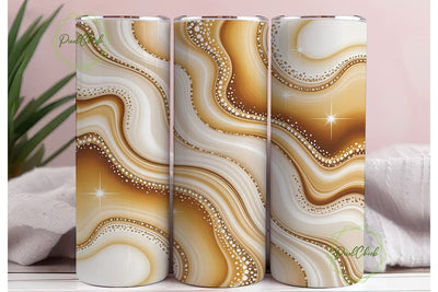 Golden Marble Glitter 20oz Tumbler Wrap Sublimation PixelChick 