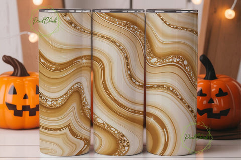 Golden Marble Glitter 20oz Tumbler Wrap Sublimation PixelChick 