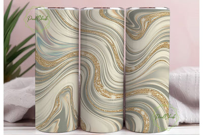 Golden Marble Swirl 20oz Tumbler Wrap Sublimation PixelChick 