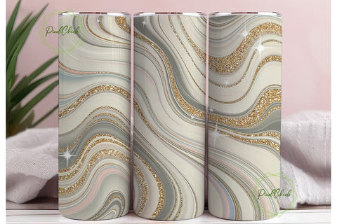 Golden Marble Swirl 20oz Tumbler Wrap Sublimation PixelChick 