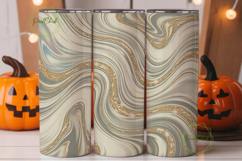 Golden Marble Swirl 20oz Tumbler Wrap Sublimation PixelChick 
