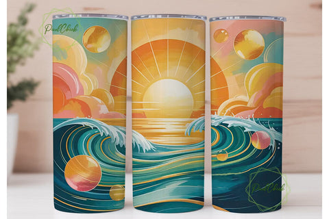 Golden Ocean Sunrise 20oz Tumbler Wrap Sublimation PixelChick 
