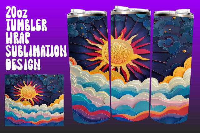 Golden Rays Tumbler Sublimation Designs Sublimation afrosvg 