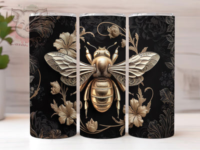Golden Regal Bee Tumbler Wrap, Elegant Bee Cup, Regal Bee Tumbler PNG, Luxury Bee Tumbler Wrap, 20oz Gold Bee Tumbler, Royal Honeybee Design, Sophisticated Bee Cup Sublimation Lara' s Designs 