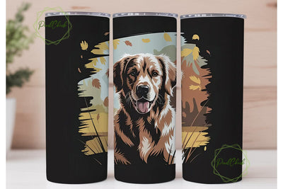 Golden Retriever 20oz Tumbler Wrap Sublimation PixelChick 