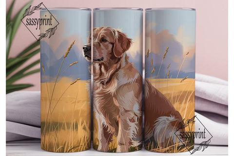 Golden Retriever 20oz Tumbler Wrap Sublimation sassyprint 