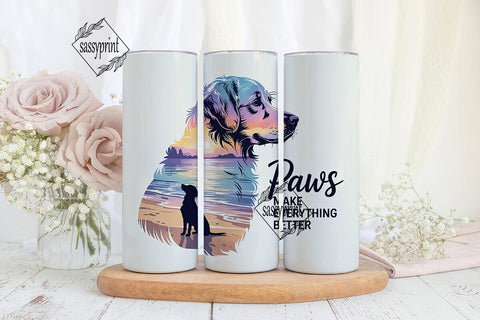 Golden Retriever Beach Sunset 20oz Sublimation sassyprint 