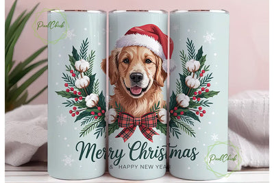 Golden Retriever Christmas 20oz Tumbler Sublimation PixelChick 
