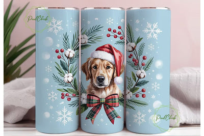 Golden Retriever Christmas 20oz Tumbler Sublimation PixelChick 