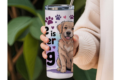 Golden Retriever Dog 20oz Tumbler Wrap Sublimation DesignSVG 