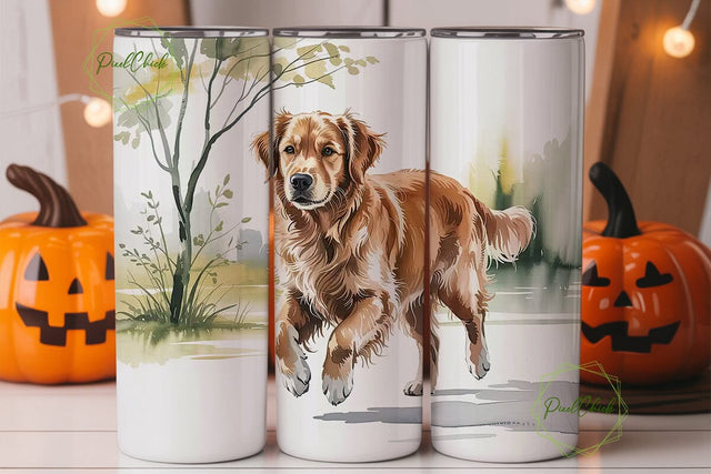Golden Retriever Dog 20oz Tumbler Wrap Sublimation PixelChick 