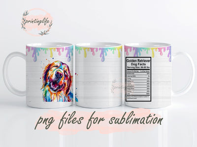 Golden Retriever Dog Mug Wrap Design, Instant Digital Design Download Mug Wrap Design, Mug Design PNG Sublimation PrintingLife 