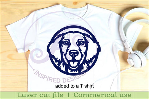 Golden Retriever Dog SVG Laser Cut File, Dog Face Wall Art SVG APInspireddesigns 