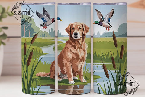 Golden Retriever & Ducks 20oz Tumbler Sublimation sassyprint 