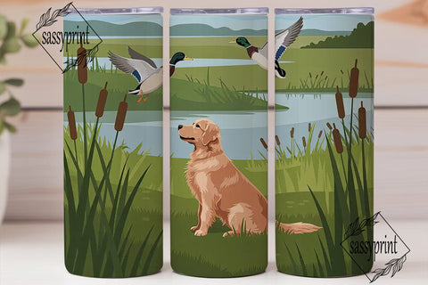 Golden Retriever & Ducks 20oz Tumbler Sublimation sassyprint 