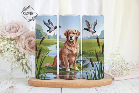 Golden Retriever & Ducks 20oz Tumbler Sublimation sassyprint 