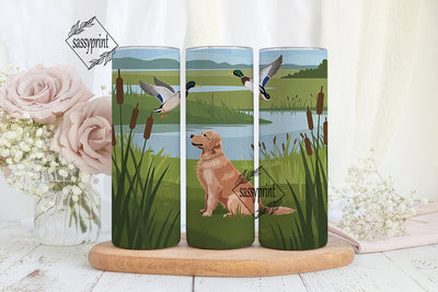 Golden Retriever & Ducks 20oz Tumbler Sublimation sassyprint 