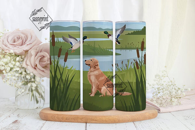 Golden Retriever & Ducks 20oz Tumbler Sublimation sassyprint 