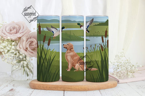 Golden Retriever & Ducks 20oz Tumbler Sublimation sassyprint 