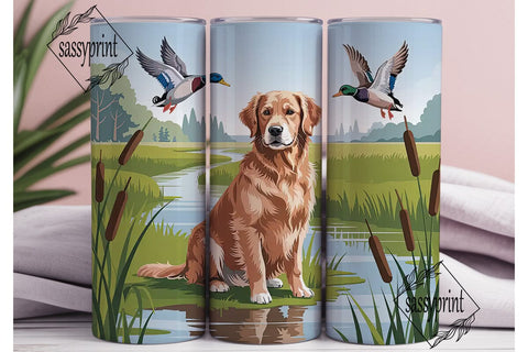 Golden Retriever & Ducks 20oz Tumbler Sublimation sassyprint 