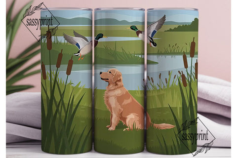 Golden Retriever & Ducks 20oz Tumbler Sublimation sassyprint 