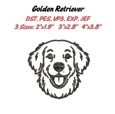 Golden Retriever Embroidery File Embroidery/Applique DESIGNS Stitched Haus 